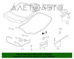 Bara de protecție a capacului portbagajului dreapta Honda Civic XI FE/FL 22- exterior 4d