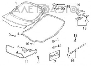 Bara de protecție a capacului portbagajului dreapta Honda Civic XI FE/FL 22- exterior 4d