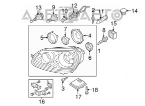 Capac bec far VW Tiguan 18 - mic, cauciuc