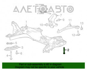 Șuruburile de fixare a suportului de subramă față, set de 4 bucăți, pentru Jeep Compass 11-16.