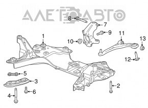 Șuruburile de fixare a suportului de subramă față, set de 4 bucăți, pentru Jeep Compass 11-16.