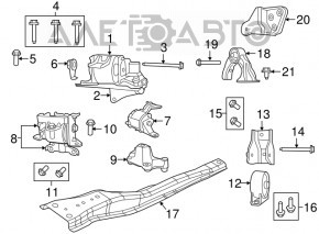 Pernele motorului stânga Jeep Compass 11-16 2.0 manuală