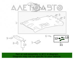 Manerul plafonului din spate dreapta pentru Toyota Camry v70 18- bej.