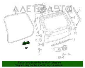 Butonul portbagajului exterior Jeep Cherokee KL 14-18 keyless