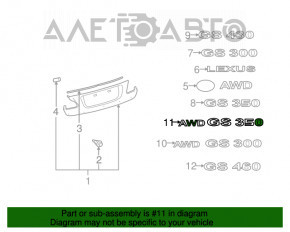 Эмблема надпись AWD GS350 крышки багажника Lexus GS350 07-11