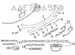 Кнопка открытия двери багажника Subaru Outback 20- электро