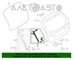 Amortizorul ușii portbagajului stâng Subaru Outback 20- electric.