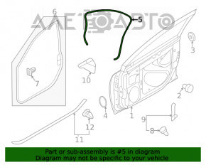 Garnitura de etanșare a ușii din față stânga pentru Subaru Outback 20-