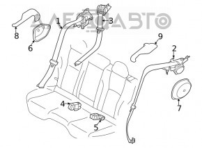 Ремень безопасности задний центр Subaru Outback 20- черн