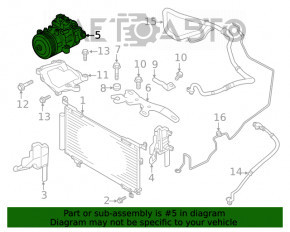 Compresorul de aer condiționat al Subaru Outback 20- 2.5