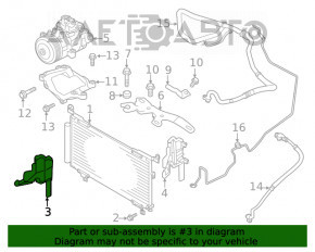 Deflectorul radiatorului dreapta pentru Subaru Outback 20-