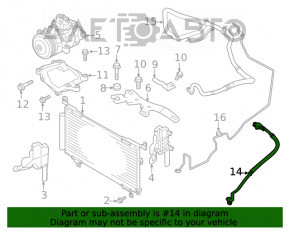 Трубка кондиционера конденсер-компрессор Subaru Outback 20- 2.5