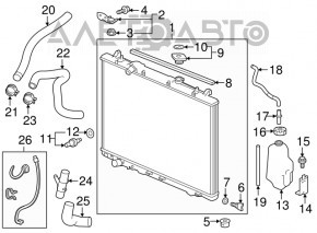 Suportul radiatorului invertorului dreapta sus Honda Clarity 18-21 SUA cauciuc nou OEM original