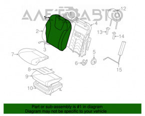 Scaun șofer Subaru Forester 14-18 SJ cu airbag, electric, piele neagră, crăpată pe lateral.