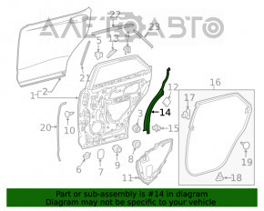 Накладка двери внутренняя задняя правая Lexus RX350/450h 16-22 задняя с уплотнителем