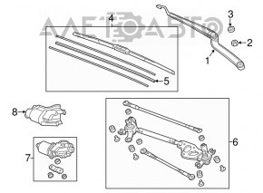 Capacul motorului pentru stergatoarele de parbriz va curata Acura ILX 13-