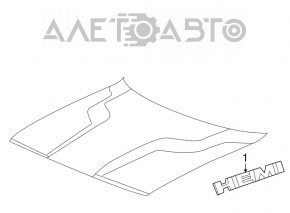 Emblema aripii Hemi din față dreapta a Dodge Challenger 15-