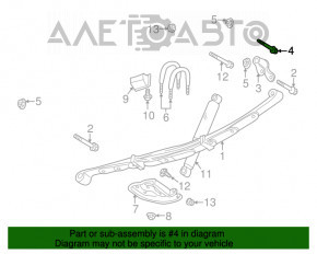 Șuruburile de fixare a suportului spate al șasiului, set de 4 bucăți, Dodge Challenger 15-19