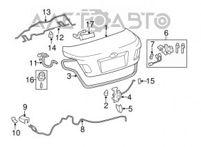 Mânerul de deschidere a capacului portbagajului pentru Toyota Camry v40 are zgârieturi