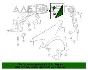 Заглушка уголок крыла передняя левая Honda CRZ 11-16 мат потерта