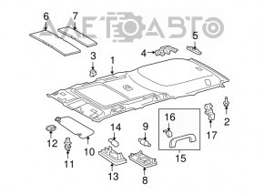 Suport de fixare a parasolarului pasagerului Lexus RX350 RX450h 10-15 gri.