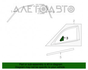 Triunghiul capacului de ușă din fața dreapta pentru Lexus LS460 LS600h 07-12 este uzat.