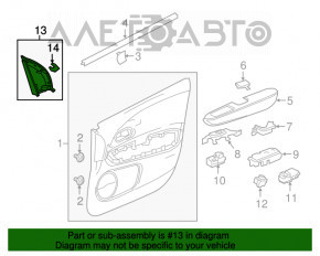 Capac oglindă laterală stânga față Honda HR-V 16-22 negru, suport rupt