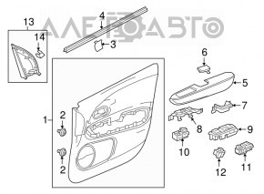 Capac oglindă laterală stânga față Honda HR-V 16-22 negru, suport rupt