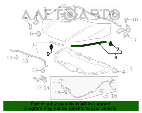 Garnitura capotei stânga Honda HR-V 16-22 mare