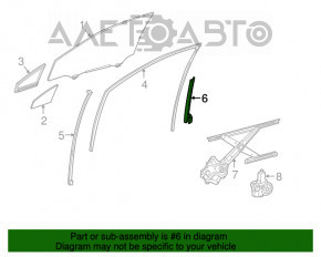 Направляющая стекла двери передней левой Lexus RX350 RX450h 16-22 задняя
