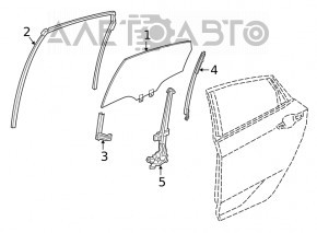 Geam ghidaj ușă spate dreapta Honda Insight 19-22