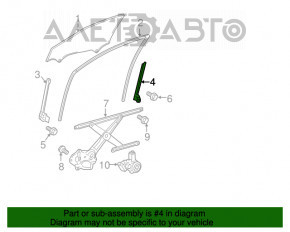 Geam ghidaj pentru ușa din față dreapta a Toyota Camry v40 spate