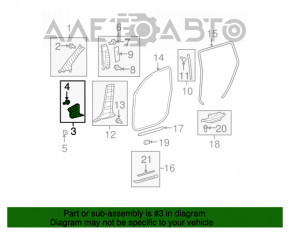 Capacul suportului frontal dreapta jos Toyota Highlander 08-13 bej