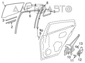 Направляющая стекла двери задней левой Toyota Prius 50 16-