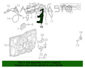 Geam ghidaj ușă față dreapta Chrysler 200 15-17