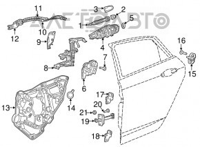 Geam ghidaj ușă spate dreapta Chrysler 200 15-17