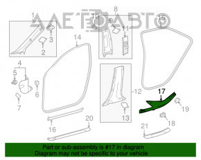 Накладка порога внутренняя задняя левая Toyota Camry v70 18-24 серый, слом креп, царапины