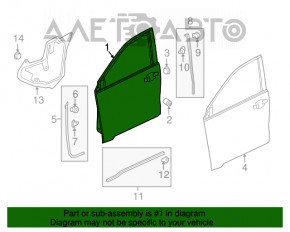 Ușă goală față dreapta Honda HR-V 16-22 nouă originală OEM