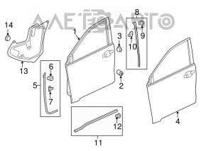 Ușă goală față dreapta Honda HR-V 16-22 nouă originală OEM