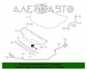 Suportul de prindere a bara de sprijin a capotei Nissan Rogue 14-20, nou, original OEM