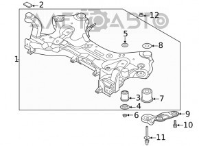 Подрамник передний Hyundai Santa FE 19- AWD