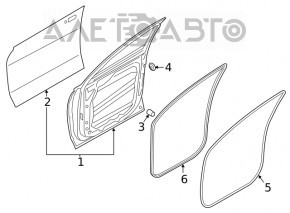 Дверь голая передняя левая Hyundai Santa FE 19- OEM KOR