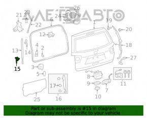 Кронштейн амортизатора двери багажника левый Toyota Sequoia 08-16 на кузове