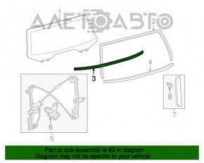 Garnitura ușii portbagajului geam Toyota Sequoia 08-16 mată.