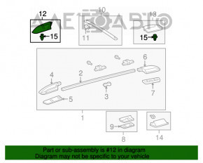 Capacul de șină longitudinală frontală stângă Toyota Sequoia 08-16 negru, suport rupt