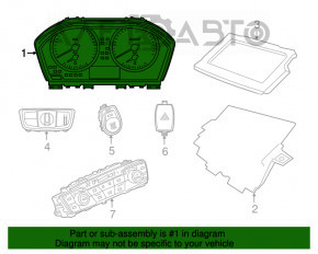 Tabloul de bord BMW X1 F48 16-21 pentru proiecție