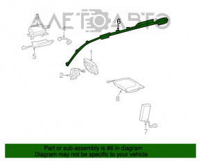 Perna de siguranță airbag, cortina laterală dreapta pentru Toyota Highlander 14-19