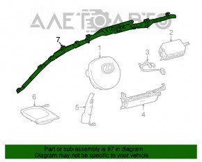 Perna de siguranță airbag, cortina laterală dreapta pentru Lexus NX200t NX300 NX300h 15-21