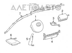 Perna de siguranță airbag și cortină laterală stângă pentru Lexus NX200t NX300 NX300h 15-21.