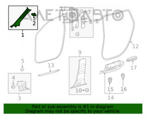 Capacul suportului frontal dreapta superioara Toyota Highlander 20- negru sub difuzorul JBL